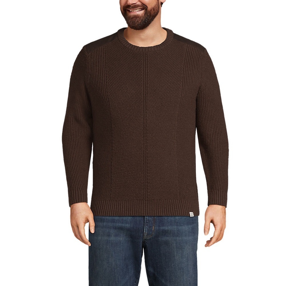 Blake Shelton x Lands’ End Brown Big Cotton Blend Heartland Sweater Size 4XLT‎